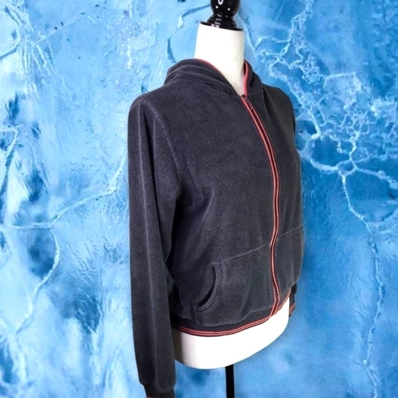 Horny Toad Gray Fleece Plush Full Zipped Hoodie - Picture 2 of 5